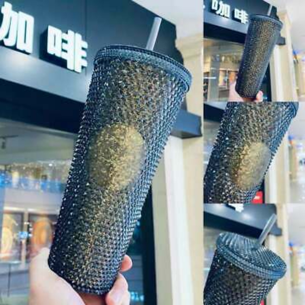 Starbucks 2021 china black gold slick diamond Tumblr